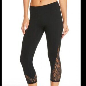 Fabletics Lace Trim Leggings Black Size Small